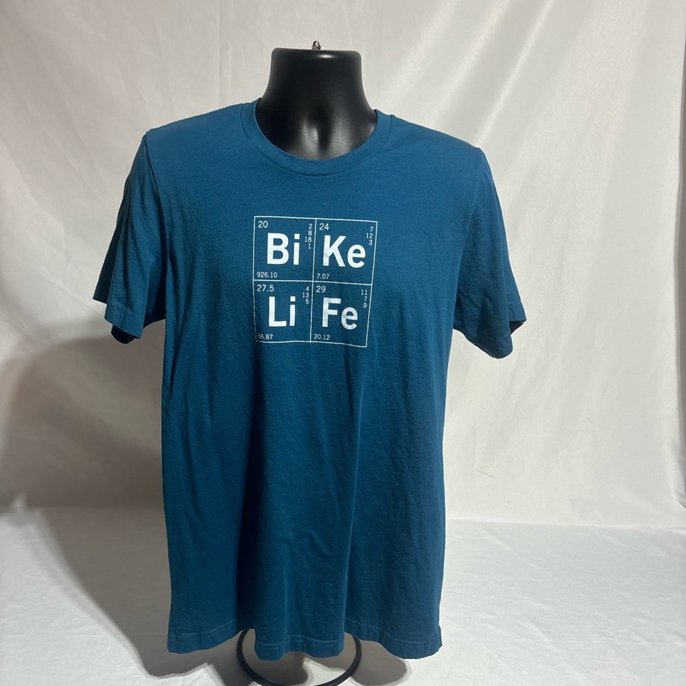 DHDWear Men’s Bike Life Periodic Table Graphic T-Shirt -Deep Teal  Size: Large